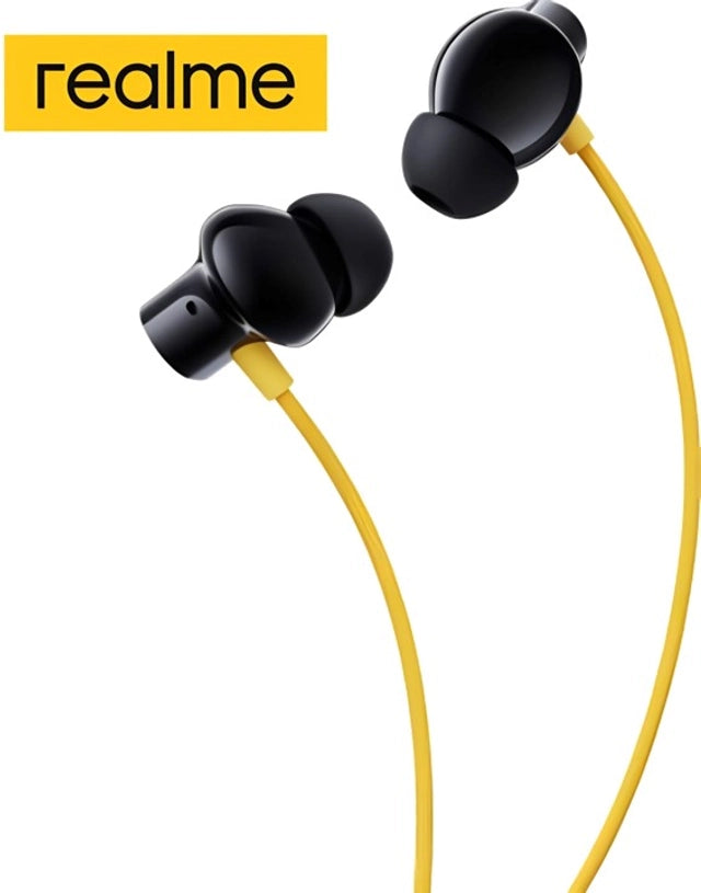 Realme Wired in Ear Earphones with Mic (Black & Yellow)