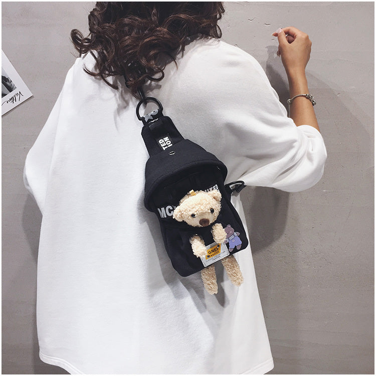 Cute Lamb Bag Women's Canvas Chest Bag Shoulder Messenger Bag